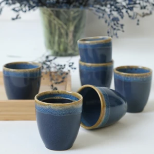 Shizen Mavi Latte Kupa 8 cm 6 Adet Q39