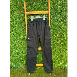 Kargo Cepli Gabardin Pantolon Siyah
