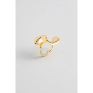 So CHIC Modern Tasarım 18 Ayar Sarı  Altın Kaplama Gümüş Yüzük

