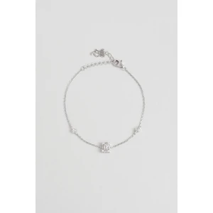 So CHIC Minimal 18 Ayar Beyaz Altın Kaplama 19 cm Gümüş Baget Bileklik