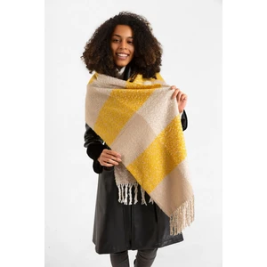 Püsküllü Buklet Atkı Şal 45X200 cm 1284 Safran