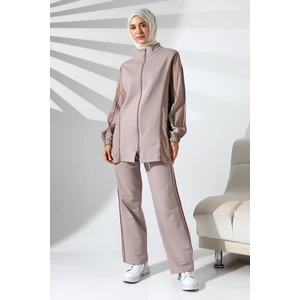 Kadın Mevsimlik Penye Alt Üst Spor ve Rahat Gül Kurusu Tesettür Takım
