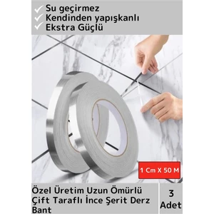 Ekstra Güçlü Su Geçirmez Fayans Arası Şerif Derz Bant 1 cm x 50 Metre 3 Adet