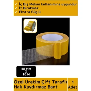 Özel Üretim Ultra Güçlü Halı Kilim Sabitleme Yapıştırma Kaydırmaz Çift Taraflı Bant 48MM x 10 Metre