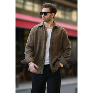 Sarı Desenli Erkek Ceket Gömlek E6755