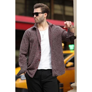 Kırmızı Desenli Erkek Ceket Gömlek E6755