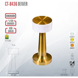 CT-8436 Denver Şarjlı Masa Lambası