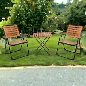 Bistro Set Metal Ayak 2 Sandalye 1 Sehpa
