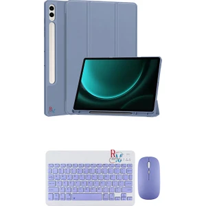 Redmud Teknoloji Samsung Galaxy Tab S10 Plus Uyumlu Tablet Kılıfı ve Klavye Mouse Set Kalem Bölmeli Smart Kılıf