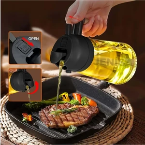 Çift Fonksiyonlu Püskürtücü Cam Yağdanlık 500ML Zeytinyağı Şişesi Airfryer Sprey Yağlık