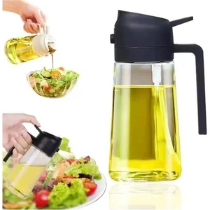 Çift Fonksiyonlu 550 ml Yağ Püskürtme Şişesi, Cam Sprey Yağdanlık