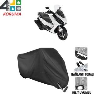 Zontes 250t-E Branda Motosiklet Brandası Bağlantı,Kilit Uyumlu Siyah