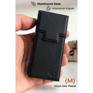 Cig Box Sigara Kutusu -(M) Ebat Tabaka - Deri Mıknatıslı Kapak