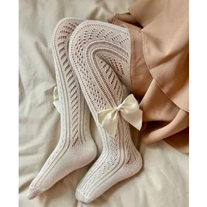 Bebeğime Çorap Kız Bebek / Kız Çocuk Fiyonklu File Külotlu Çorap