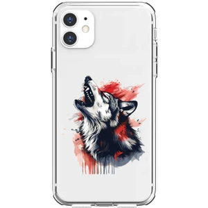 Apple iPhone 11 Uyumlu Uluyan Kurt  Desenli Silikon Kılıf