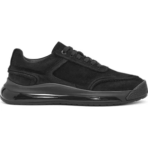 Erkek Siyah Bağcıklı Nubuk Deri Sneaker 24WFD6114V3