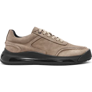 Erkek Vizon Bağcıklı Nubuk Deri Sneaker 24WFD6114V3