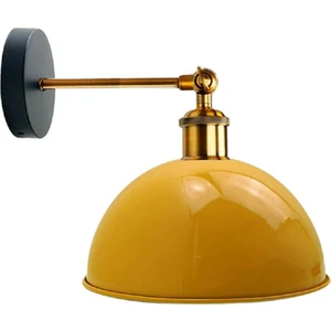 Vintage,Retro,Rustik Açık Sarı 1xe27 Eskitme Duylu Masallı Tekli Duvar Aplik Şapka Çap:23cm