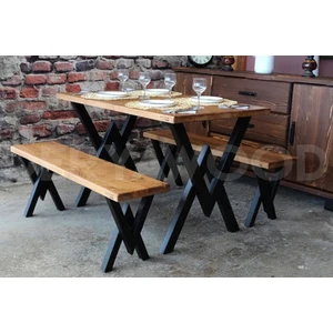 Ahşap Mutfak Masası Düz Kenar 70x120 cm