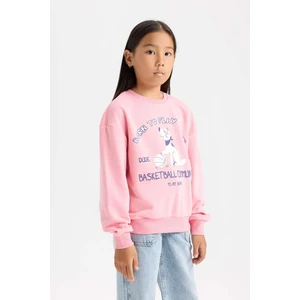 Kız Çocuk Relax Fit Bisiklet Yaka Baskılı Sweatshirt D1553A824WN