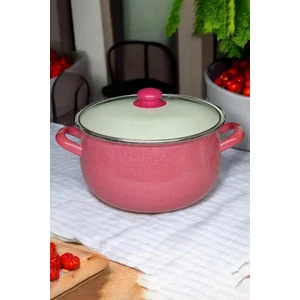 Emaye Derin Bombeli Yoğurt Tenceresi 24 cm 5.5 Litre - Kırmızı