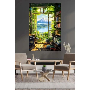 Limitless Design Huzura Açılan Pencere Ve Doğa Manzara Hd Hd Baskı Kanvas Tablo