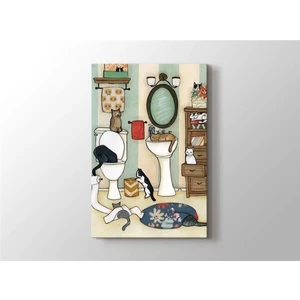 Limitless Design Lavabo Ve Banyo Için Kanvas Kedi Tablosu