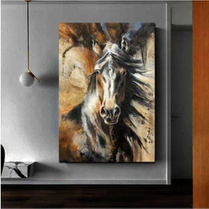 Limitless Design Resimli Tablo Yağlı Boya Görünümlü At Tablosu Hd Baskı Kanvas Tablo