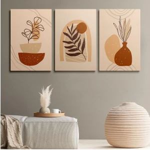 Limitless Design 3'lü Set Kanvas Duvar Tablosu Canvas Tablo Boho Klasik Modern Eu 190