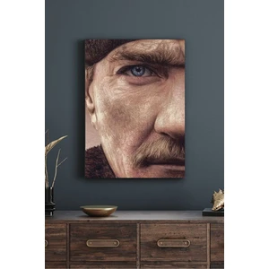 Limitless Design Mavi Gözler Atatürk Dekoratif Hd Baskı Kanvas Tablosu