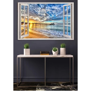 Limitless Design Açılır Pencere Görünümlü Manzaralı Hd Baskı Kanvas Tablo