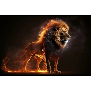 Limitless Design Aslan Temalı Hd Baskı Kanvas Tablo