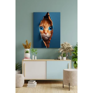 Limitless Design Dikkat Kedi Var! Dekoratif Hd Baskı Kanvas Tablosu