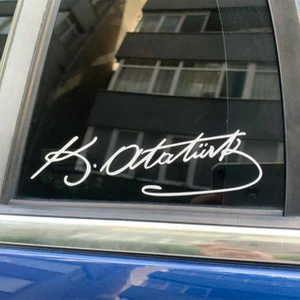 Sönmez Sticker Atatürk İmza Sticker - Kemal Atatürk Sticker - Kemal Atatürk İmza Sticker - Atatürk Sticker - Oto Sticker - Araba Sticker - Araç Sticker
