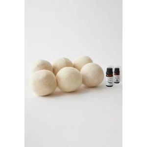 Woolyball Yün Çamaşır Kurutma Makinası Topu 6 Adet Xl %100 Organik,10 ml Doğal Esans (5 ml Doğal Esans Hediye)