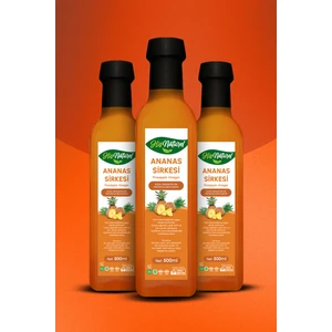 His Naturel Organik Yıllanmış Ananas Sirkesi Doğal Fermantasyon 3'lü Set 3 x 500 ml