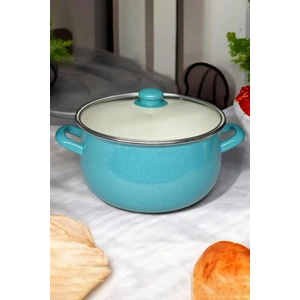 Emaye Derin Bombeli Yoğurt Tenceresi 24 cm 5.5 Litre - Turkuaz