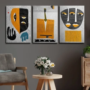Limitless Design 3'lü Set Kanvas Duvar Tablosu Canvas Tablo Boho Klasik Modern Eu 213
