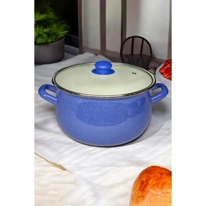 Emaye Derin Bombeli Yoğurt Tenceresi 24 cm 5.5 Litre - Mavi