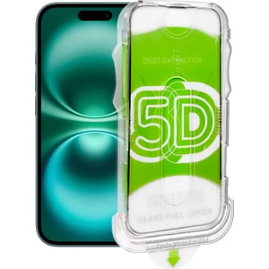 iPhone 16 Plus Ekran Koruyucu Hizalama Aparatlı Premium Tam Kaplayan Temperli Cam
