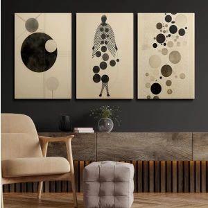 Limitless Design 3'lü Set Kanvas Duvar Tablosu Canvas Tablo Boho Klasik Modern Eu 181