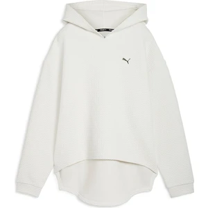 Q4 Studio Textured Kadın Beyaz Kapüşonlu Sweatshirt