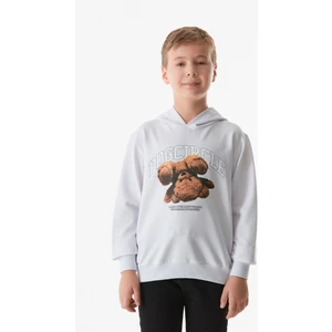 Ayıcık Baskılı Bisiklet Yaka Sweatshirt