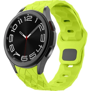 Samsung Galaxy Watch 3-4-5-5 PRO-6-7/CLASSIC-40-41-42-43-44-45-46-47MM KRD-116 20MM Futbol Desenli Spor Tasarımlı Silikon Kordon