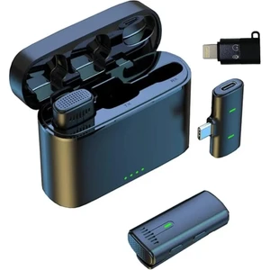 k10 Iphone ve Typec Uyumlu Kablosuz Yaka Mikrofonu Şarj Kutulu Gürültü Azatma