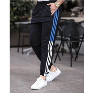 Erkek  Lastik Paça Şeritli Sportif Eşofman Altı