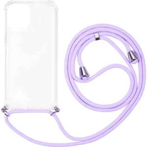 Piyasa Sepeti Apple iPhone 16 Pro Max 6.7'' Boyun Askılı Şeffaf Tank Kılıf Lila