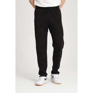 Erkek Siyah Rahat Kesim Düz Paça Düz Eşofman Altı