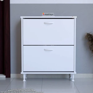 Modilayn Umay Kapı Önü 52 X 86 X 25,5 Cm’lik 2 Düşer Kapak 4 Göz Bölmeli Ayakkabılık