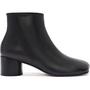 Kadın Siyah Fermuarlı Kalın Topuklu Deri Bot 24WFD142218